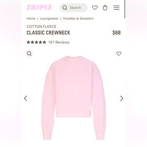 Skims cherry blossom pink crewneck sweatshirt - NWT size small, Limited Edition